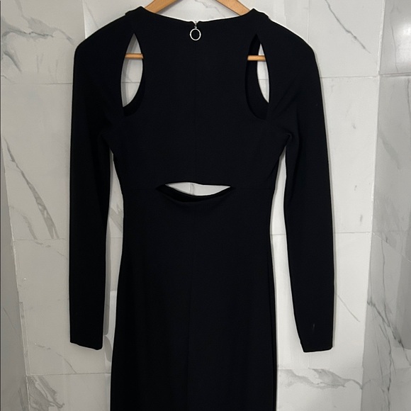 Alexander Wang Black Long Sleeve Cutout Midi Sheath Dress - Picture 7 of 9